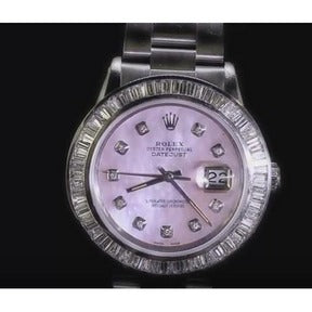 Orologio Rolex Datejust con quadrante rosa personalizzato 
