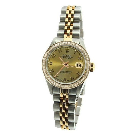 Orologio Rolex Datejust da donna con quadrante arabo e oro giallo