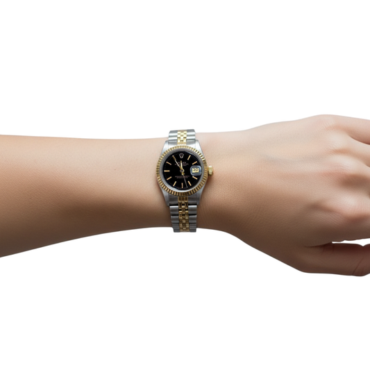 Orologio Rolex Datejust da donna con quadrante bicolore da donna