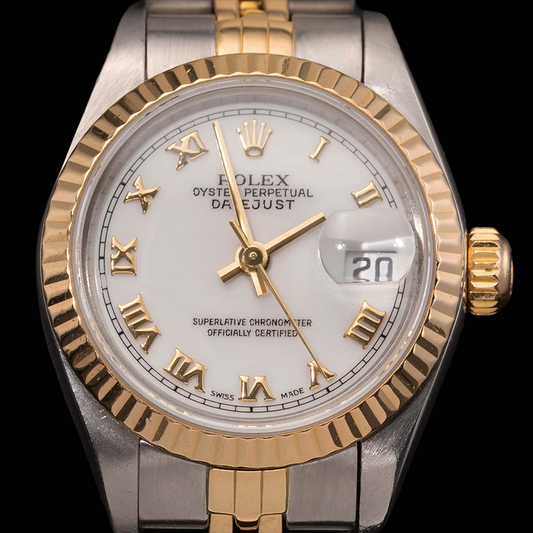 Orologio Rolex Datejust da donna ostrica in oro massiccio e acciaio inossidabile