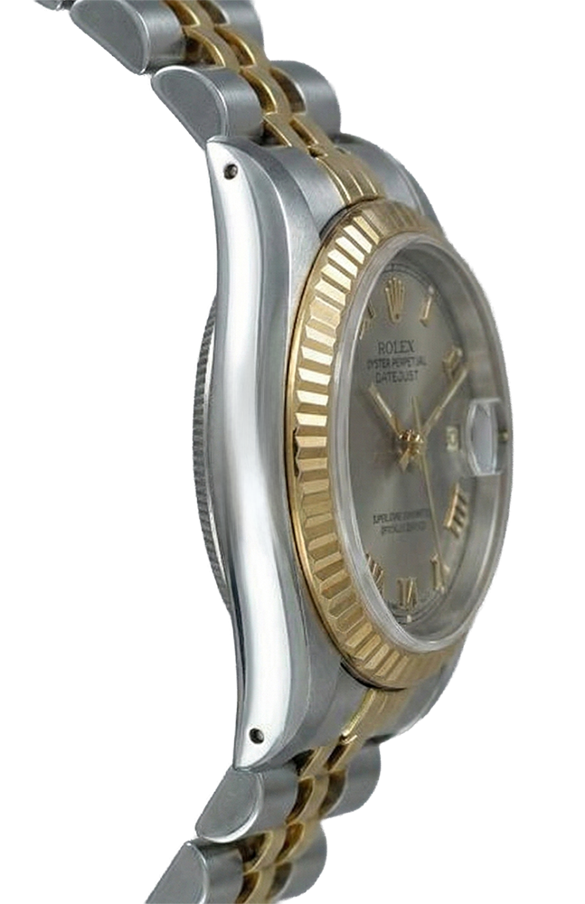 Orologio Rolex Datejust da donna, quadrante romano bicolore grigio