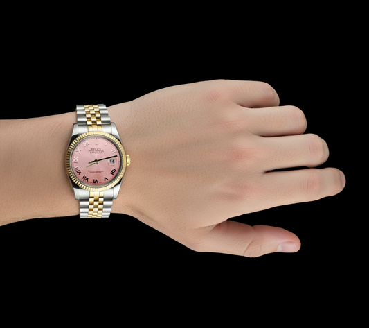Orologio Rolex Datejust da uomo Bracciale giubileo bicolore rosa romano IMPOSTAZIONE RAPIDA