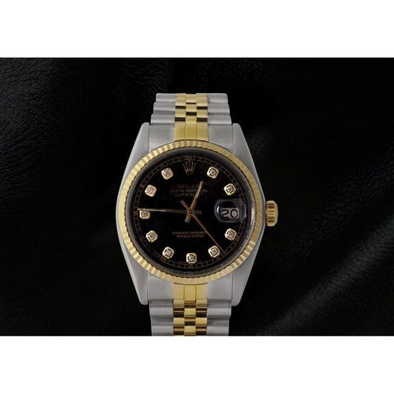 Orologio Rolex Datejust da uomo bicolore con quadrante in diamanti 
