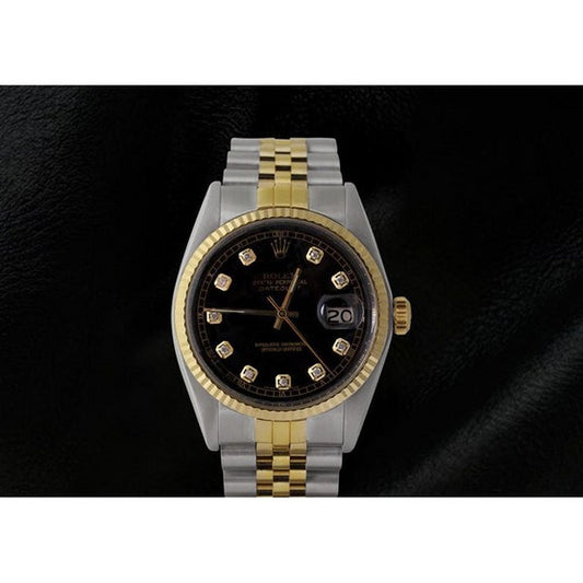 Orologio Rolex Datejust da uomo bicolore con quadrante in diamanti 
