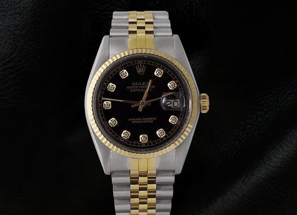 Orologio Rolex Datejust da uomo bicolore con quadrante in diamanti e bracciale giubileo