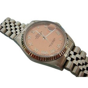 Orologio Rolex Datejust da uomo con quadrante romano color salmone QUICK SET