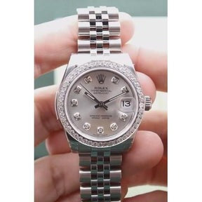 Orologio Rolex con lunetta personalizzata in diamanti in acciaio inossidabile 5K