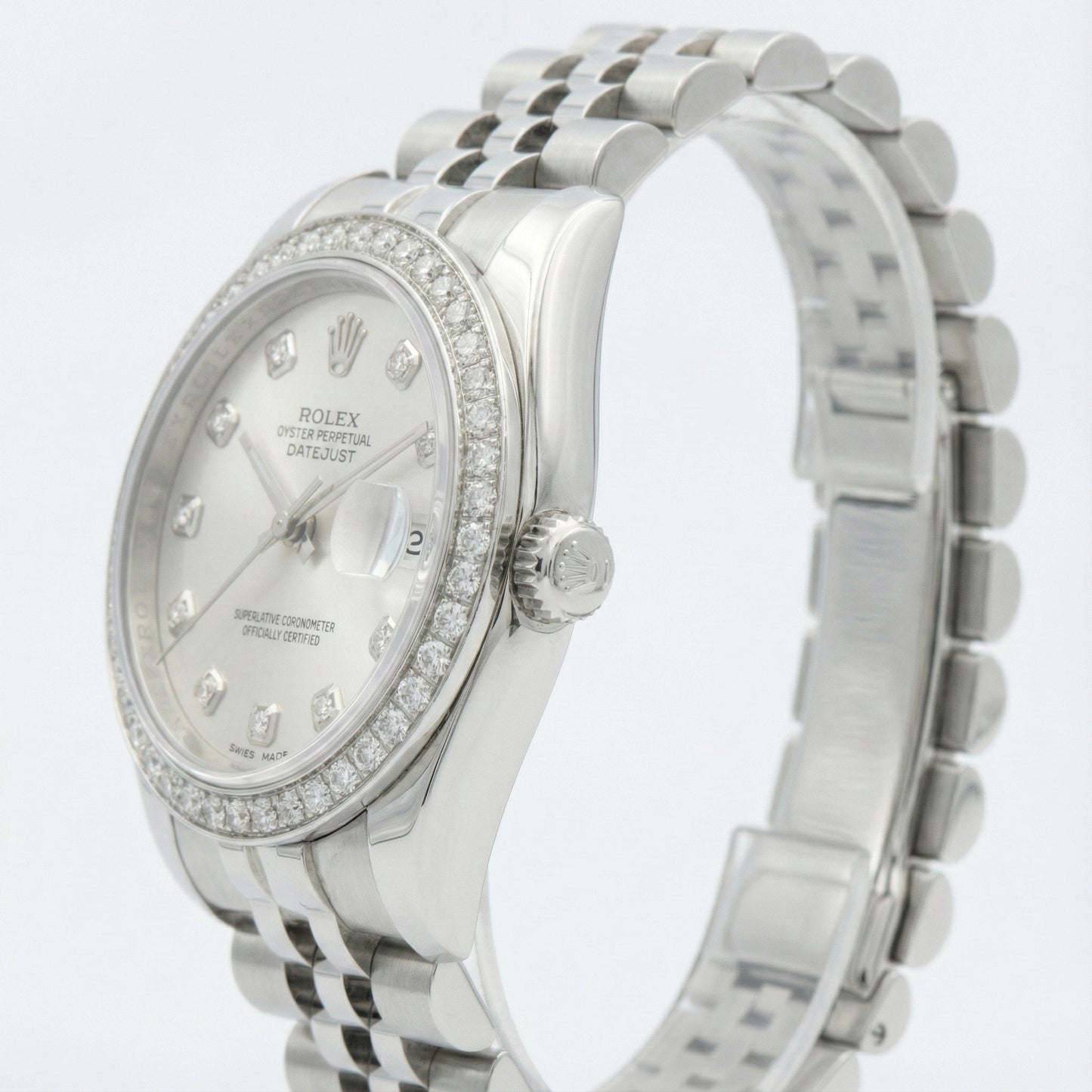 Orologio Rolex Datejust di medie dimensioni da 31 mm Orologio personalizzato con quadrante con diamanti Bracciale giubileo acciaio inossidabile