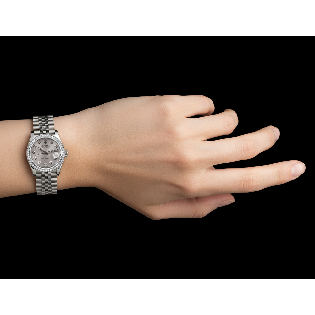 Orologio Rolex Datejust di medie dimensioni da 31 mm Orologio personalizzato con quadrante con diamanti Bracciale giubileo acciaio inossidabile P2