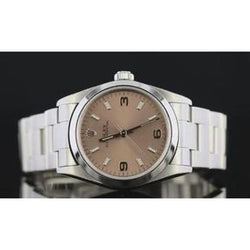 Orologio Rolex Datejust di misura media da 31 mm, lunetta liscia, quadrante rosa, acciaio inossidabile