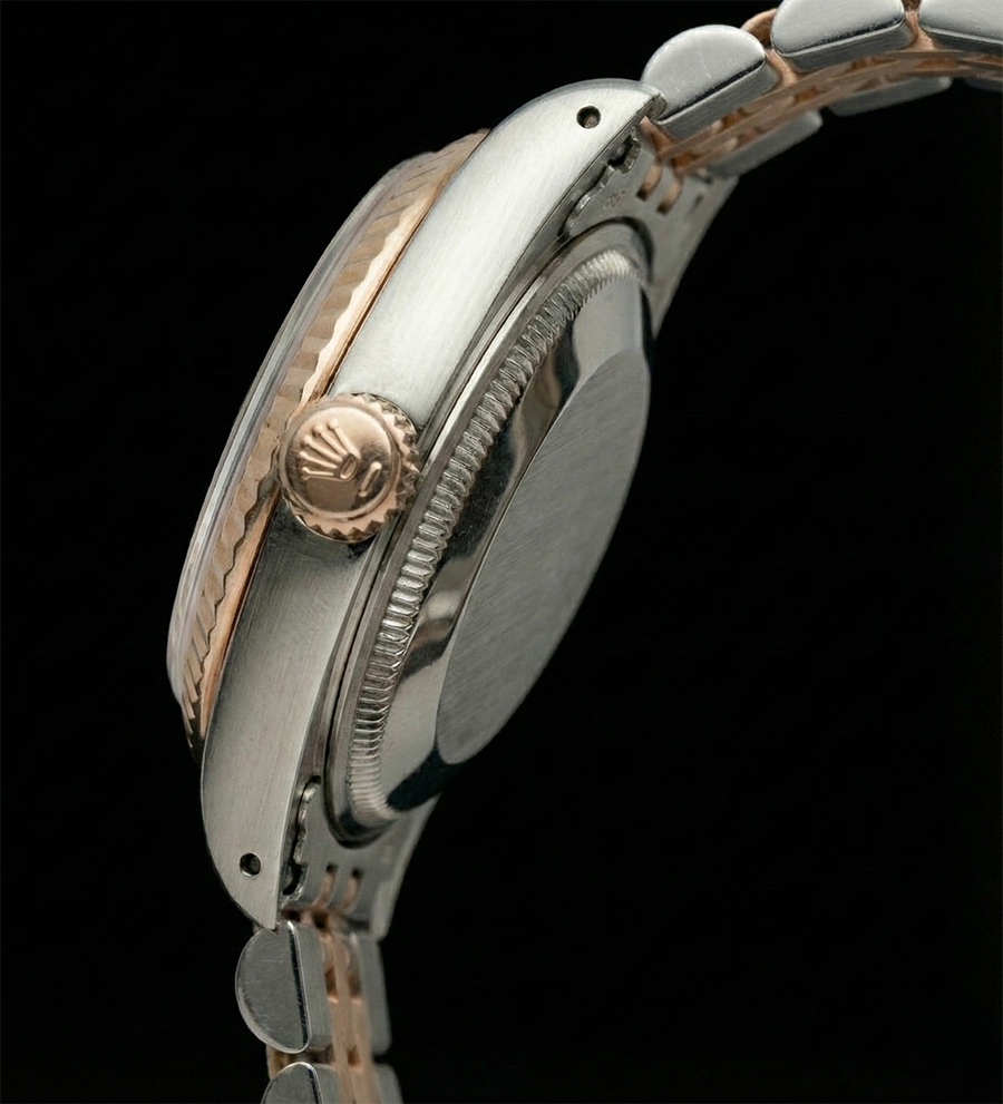 Orologio Rolex Datejust in oro giallo da donna con quadrante arabo perpetuo in acciaio inossidabile