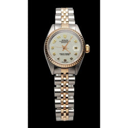 Orologio Rolex Datejust in oro giallo da donna con quadrante arabo perpetuo in acciaio inossidabile