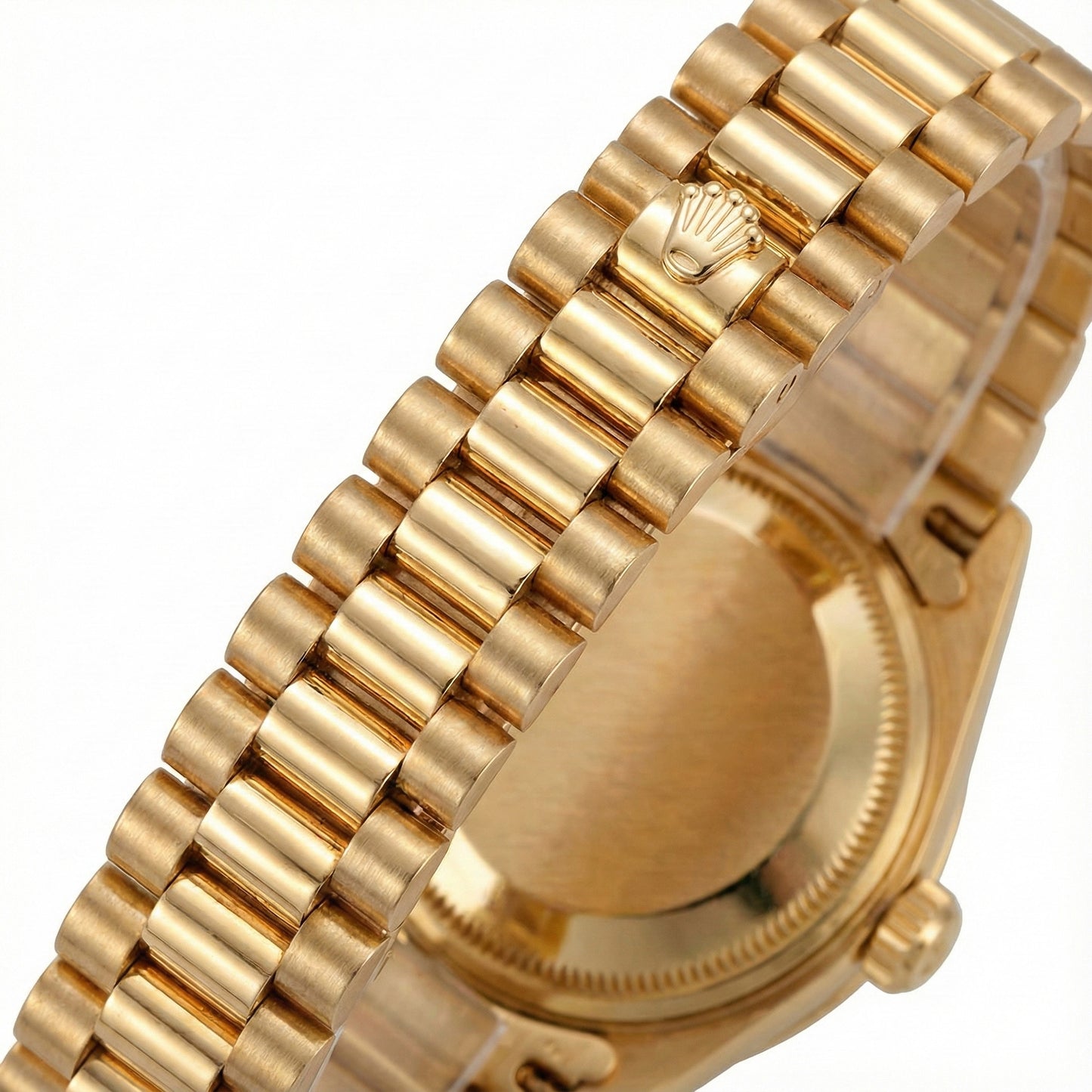 Orologio Rolex Datejust in oro giallo stile presidenziale con quadrante grigio a bastoncino e diamanti