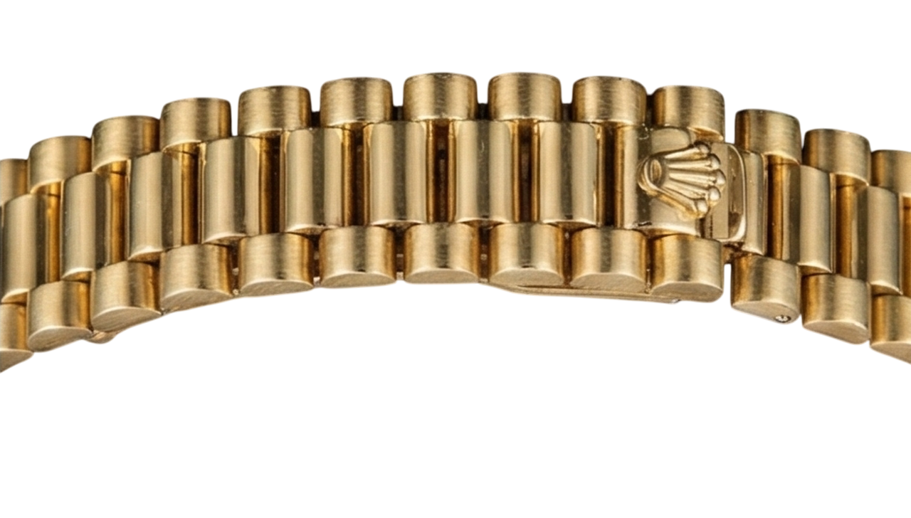 Orologio Rolex Datejust in stile presidenziale in oro giallo Lunetta Quadrante con diamanti Nero