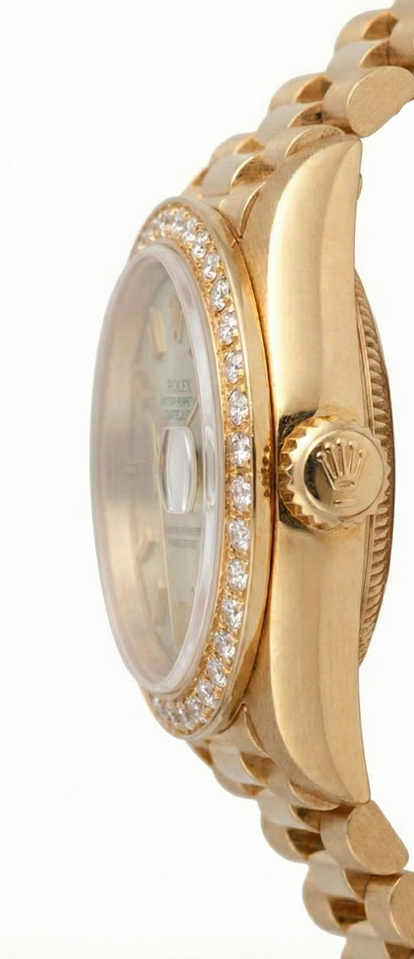 Orologio Rolex Datejust stile presidenziale Orologio con lunetta in diamanti color avorio