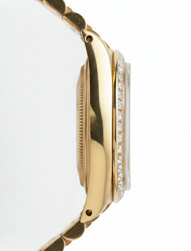 Orologio Rolex Datejust stile presidenziale bracciale quadrante grigio romano oro giallo donna