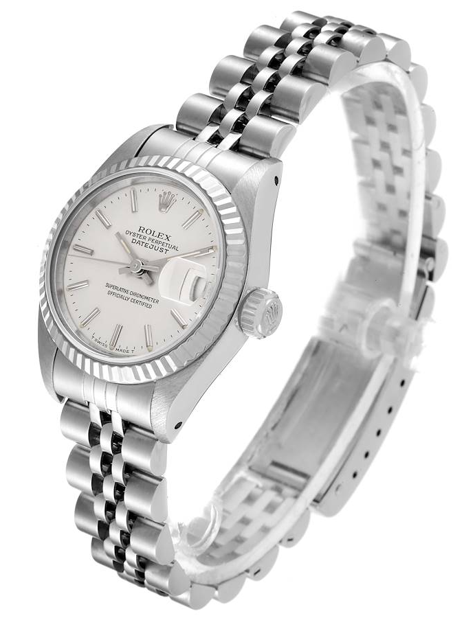 Orologio Rolex Lady-Datejust 26 mm in acciaio inossidabile con quadrante argento