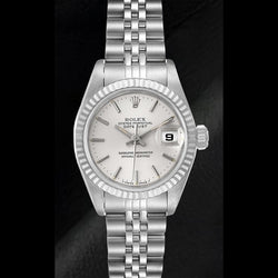 Orologio Rolex Lady-Datejust 26 mm in acciaio inossidabile con quadrante argento