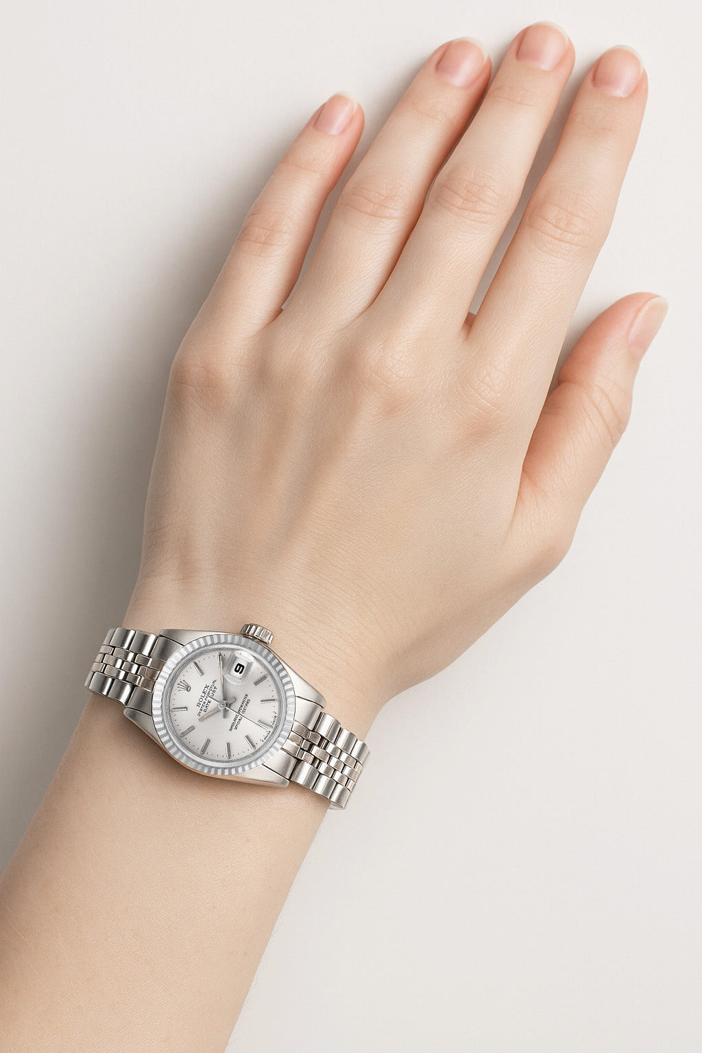 Orologio Rolex Lady-Datejust 26 mm in acciaio inossidabile con quadrante argento P1