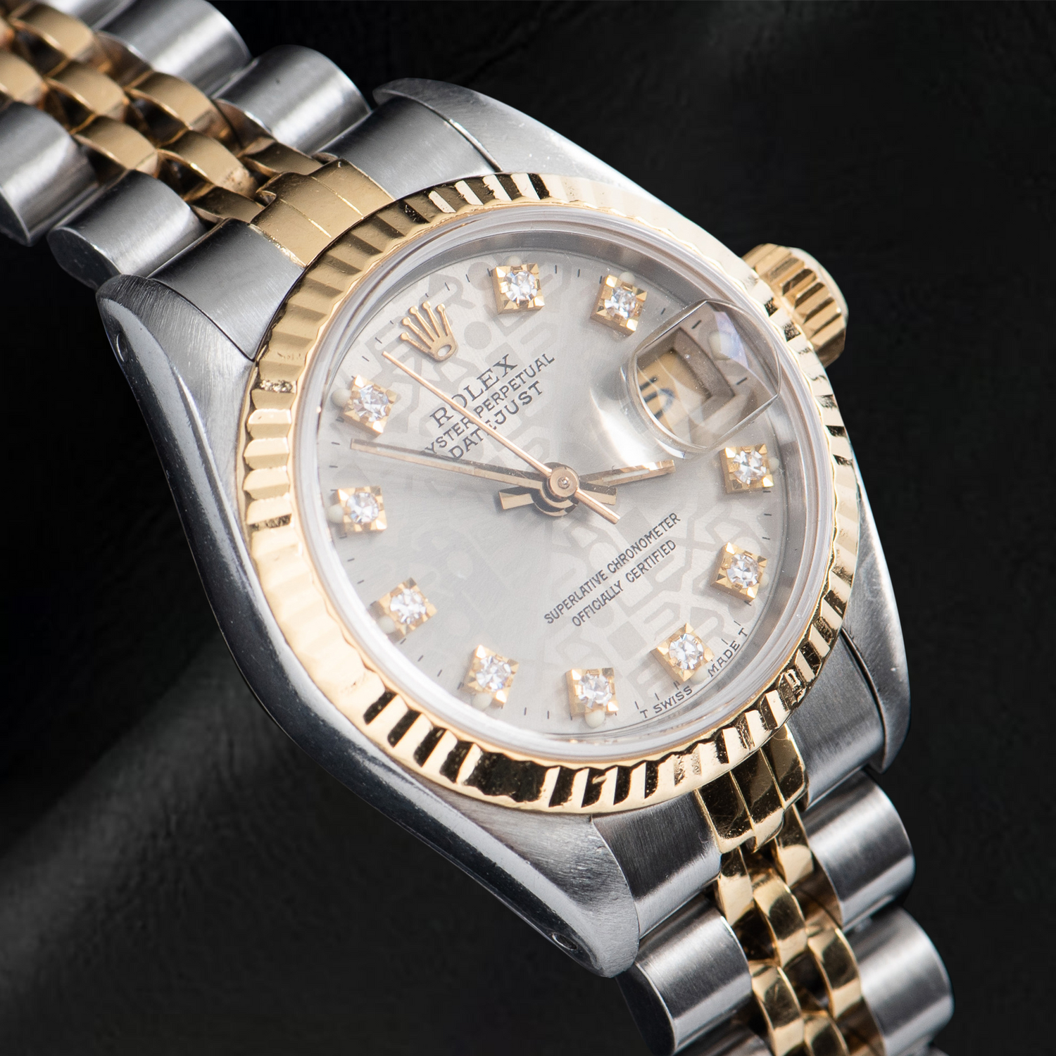 Orologio Rolex Lady Datejust 26 mm quadrante bicolore argento e diamanti Jubilee