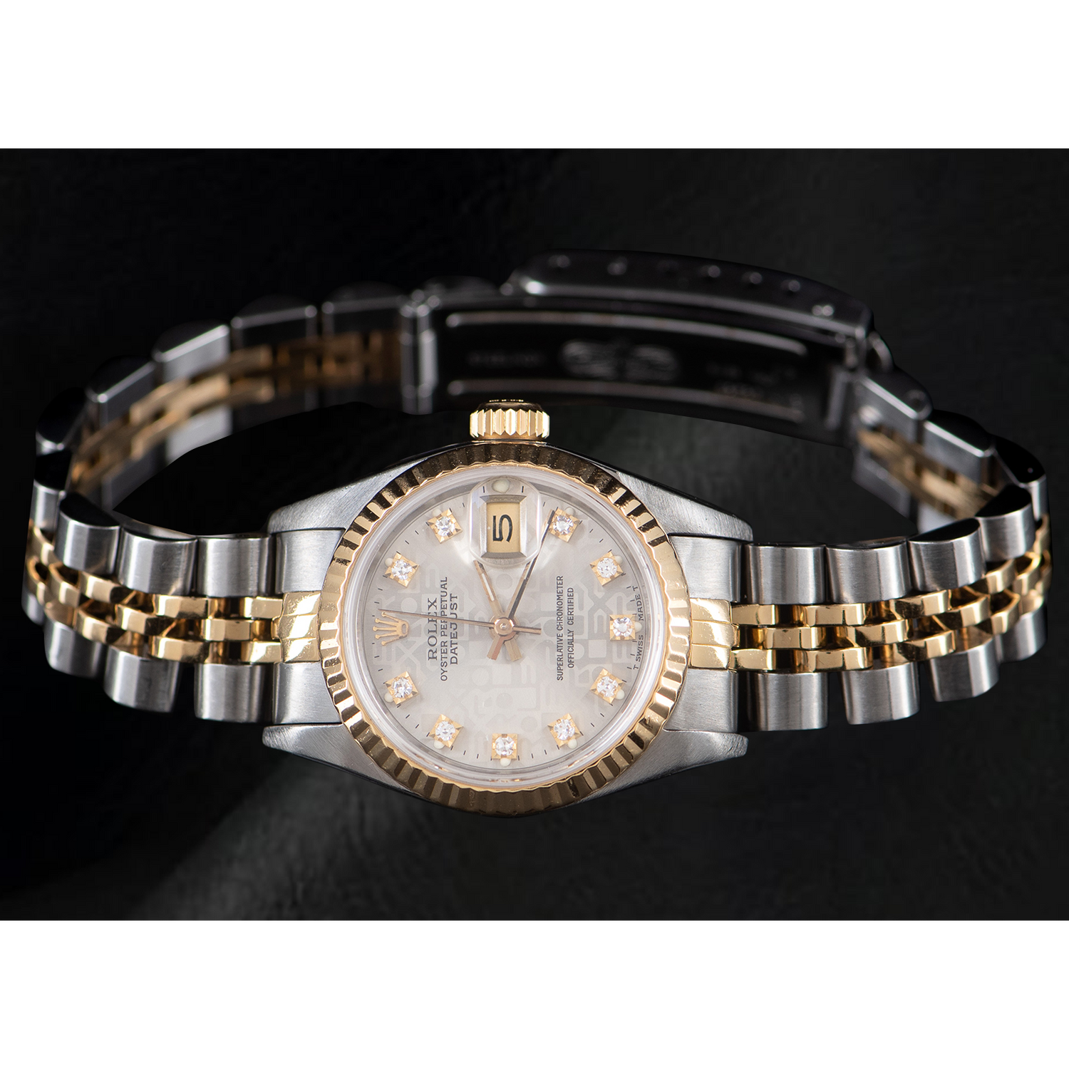 Orologio Rolex Lady Datejust 26 mm quadrante bicolore argento e diamanti Jubilee