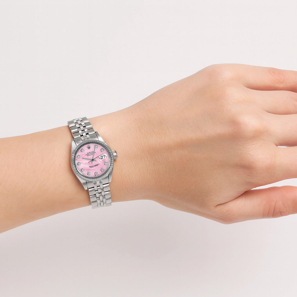 Orologio Rolex Lady Datejust Anno 2004 26 mm Madreperla Rosa Acciaio Inossidabile 79174 P1