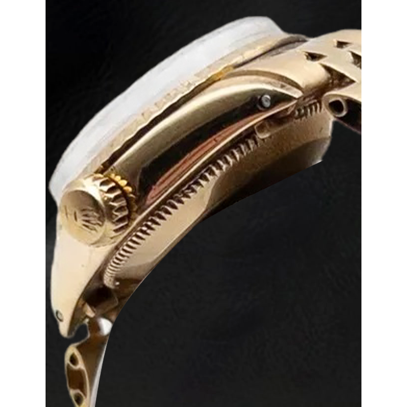 Orologio Rolex Lady Datejust in madreperla rosa con quadrante in diamanti e oro giallo