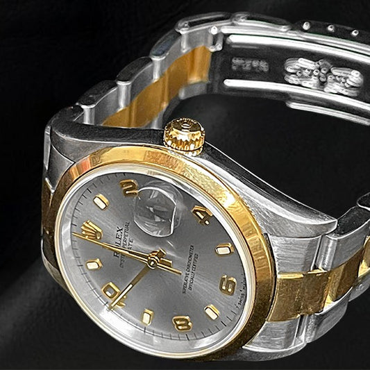 Orologio Rolex Ostrica perpetua Date Argento Arabo 