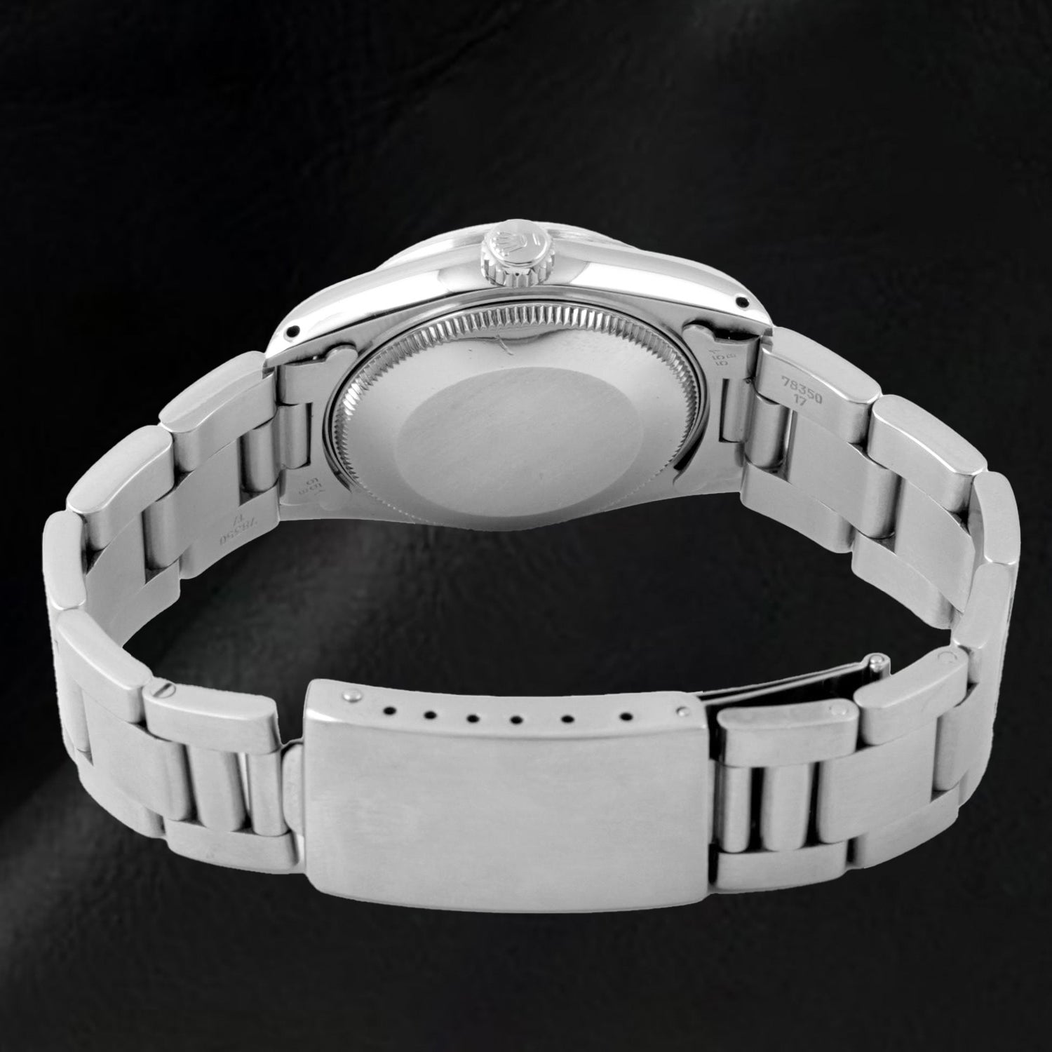 Orologio Rolex Oyster in acciaio inossidabile con quadrante in madreperla rosa con diamanti da 31 mm