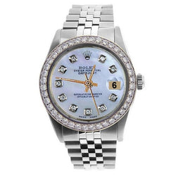 Orologio Rolex acciaio inossidabile Datejust Orologio con quadrante bianco con diamanti e lunetta da uomo IMPOSTAZIONE RAPIDA