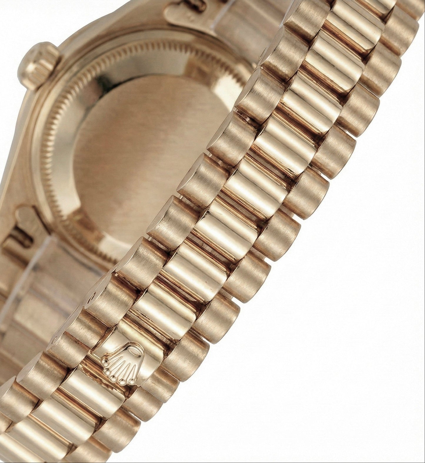 Orologio Rolex champagne bastone quadrante presidente Datejust lunetta diamanti oro giallo