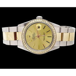 Orologio Rolex con quadrante champagne e cinturino in acciaio inossidabile e oro Datejust Rolex ostrica con IMPOSTAZIONE RAPIDA