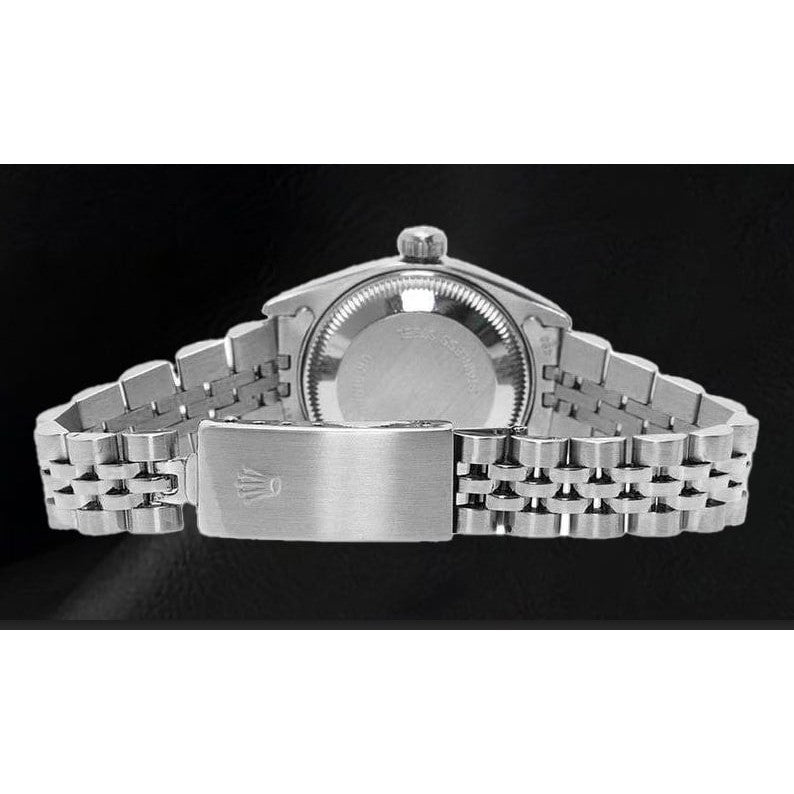 Orologio Rolex con quadrante in diamanti neri e bracciale giubileo in acciaio inossidabile
