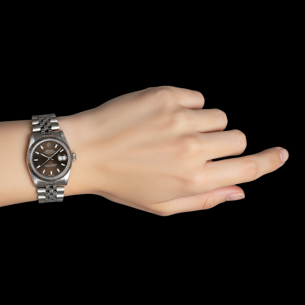 Orologio Rolex da 31 mm in acciaio inossidabile con data e basta