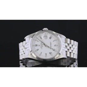Orologio Rolex da 34 mm con data e bracciale in acciaio inossidabiler
