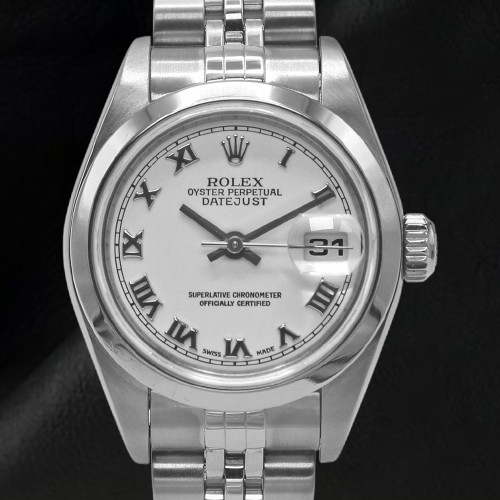 Orologio Rolex da donna Datejust Jubilee con bracciale quadrante bianco romano