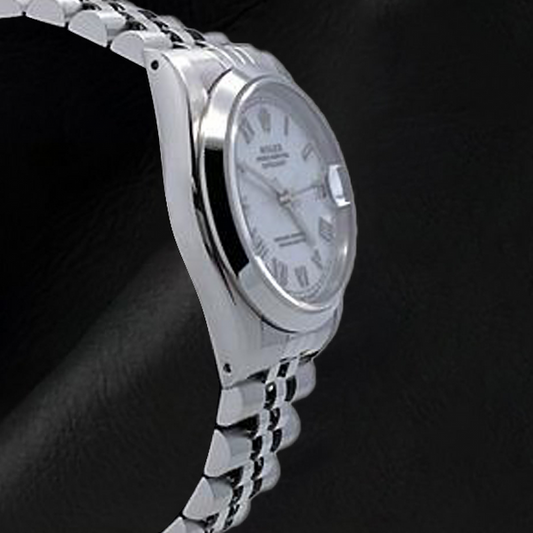 Orologio Rolex da donna Datejust Jubilee con bracciale quadrante bianco romano