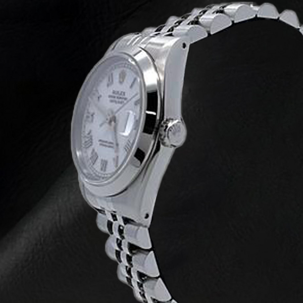 Orologio Rolex da donna Datejust Jubilee con bracciale quadrante bianco romano