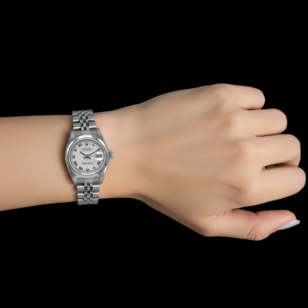 Orologio Rolex da donna Datejust Jubilee con bracciale quadrante bianco romano P5