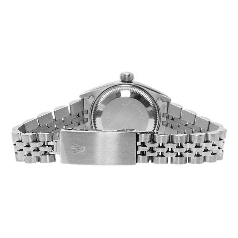Orologio Rolex da donna con lunetta in diamanti e cinturino in acciaio inossidabile giubileo grigio romano