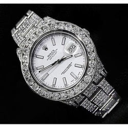 Orologio Rolex da uomo in acciaio inossidabile Datejust II 33 ct. Orologio ghiacciato