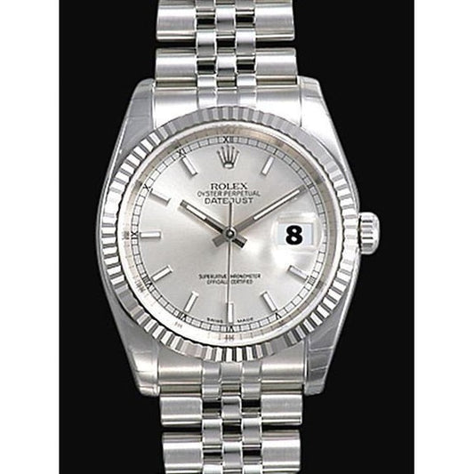 Orologio Rolex data da uomo in acciaio argento giubileo
