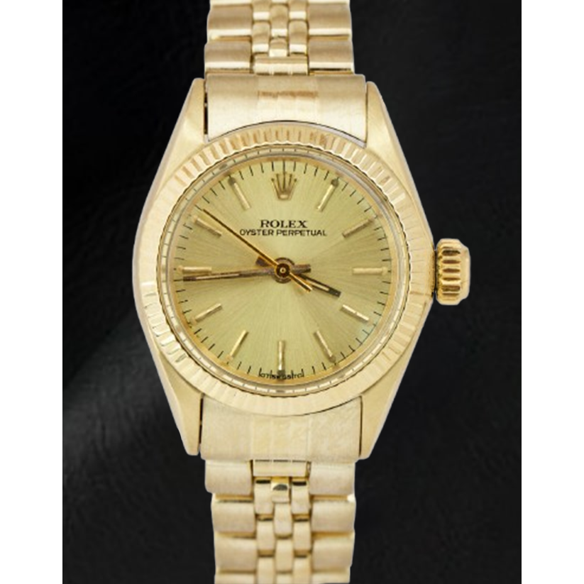 Orologio Rolex in oro giallo con quadrante champagne da 24 mm
