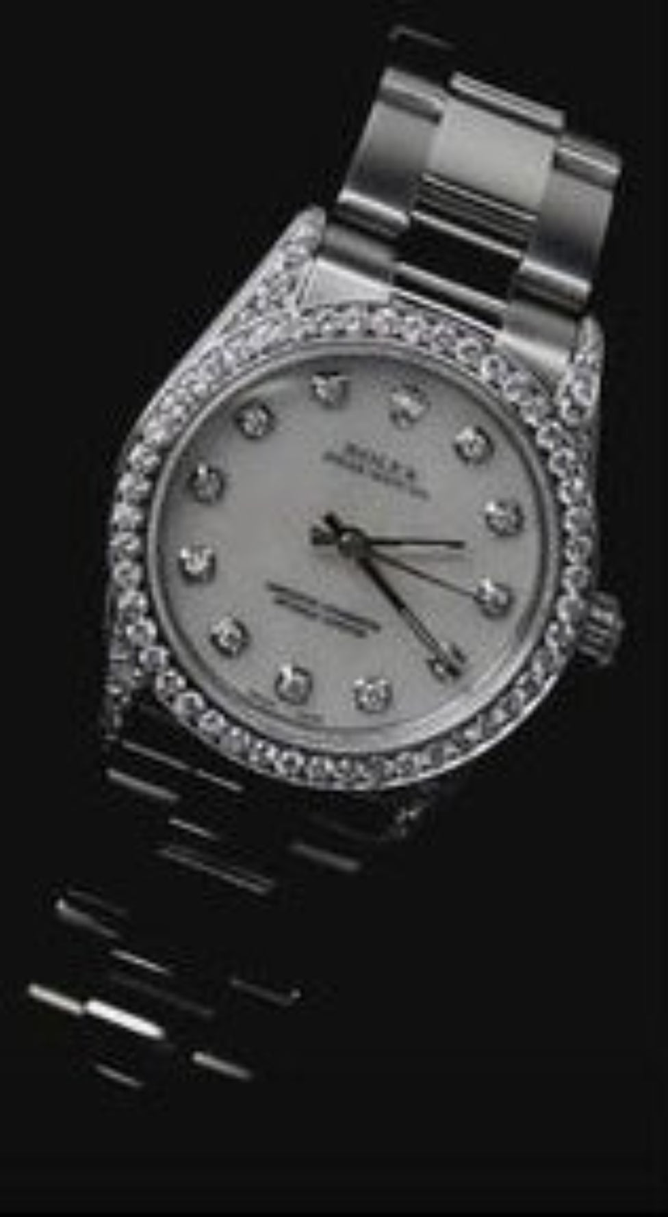 Orologio Rolex medie dimensioni Bracciale ostrica con lunetta di diamanti personalizzata