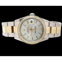 Orologio Rolex ostrica in acciaio inossidabile e oro giallo con quadrante bianco e datejust IMPOSTAZIONE RAPIDA