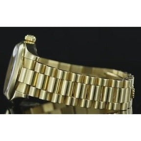 Orologio Rolex presidente con quadrante con diamanti e lunetta liscia di medie dimensioni Datejust oro giallo