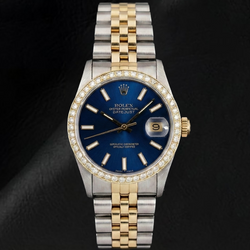 Orologio Rolex signora 31mm Datejust quadrante blu luminoso