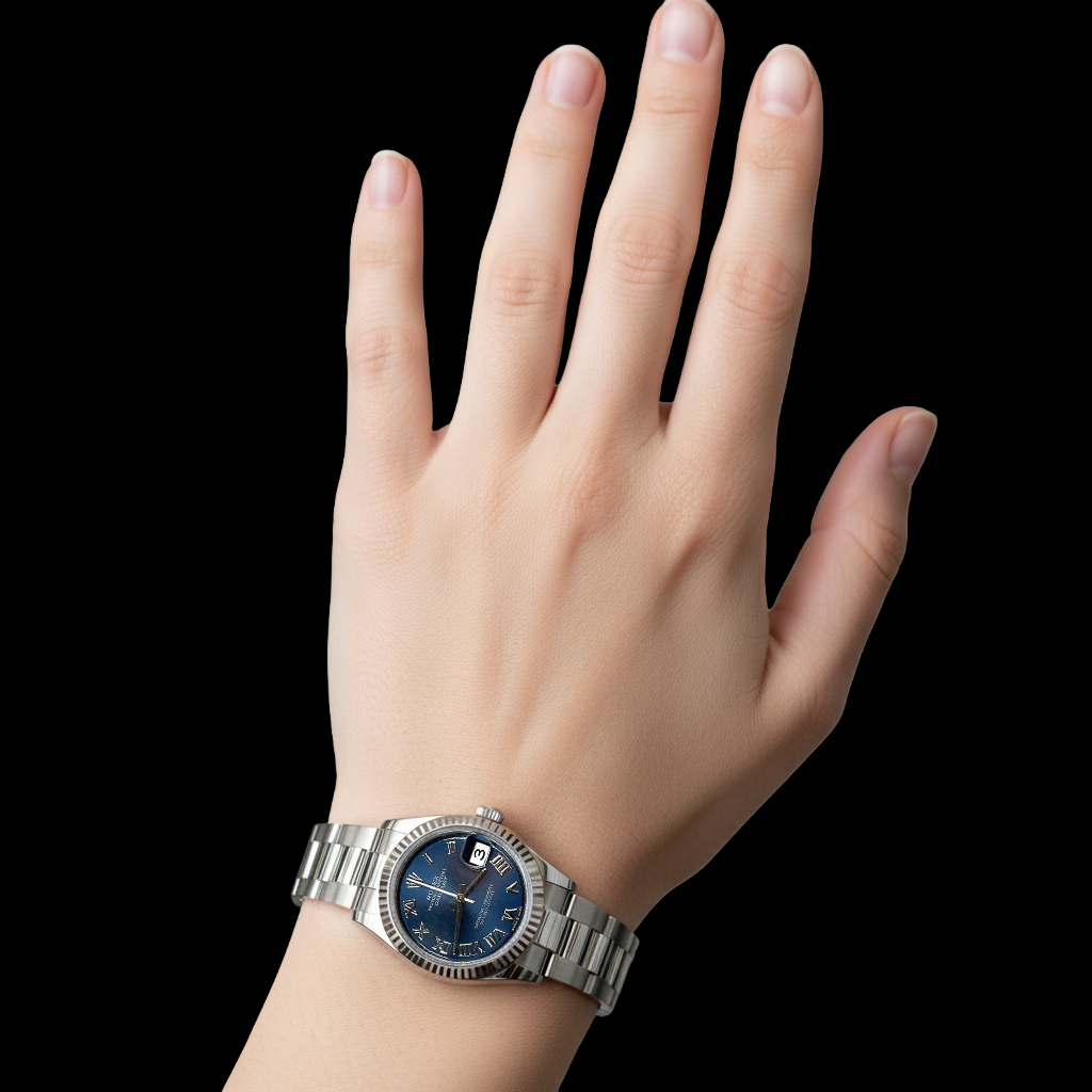 Orologio Rolex signora Datejust 31 Blu Romano ostrica Acciaio P4