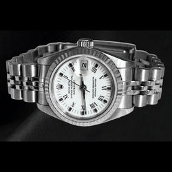 Orologio Rolex signora Datejust quadrante bianco romano 26 mm in acciaio inossidabile