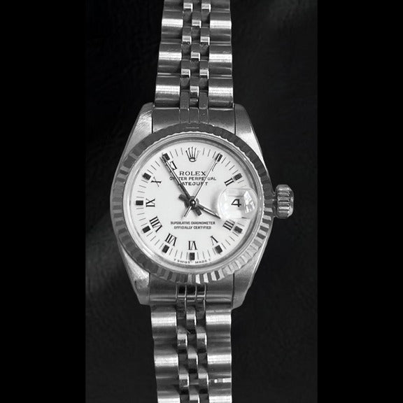 Orologio Rolex signora Datejust quadrante bianco romano 